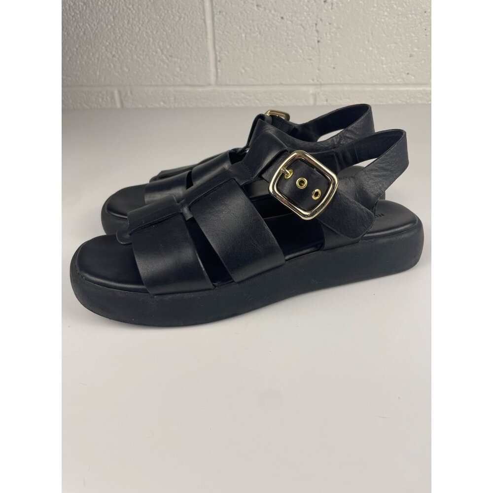 Nordstrom Women's 8.5M Noavea Lea Leather Chunky Strappy Slingback Buckle Sandal